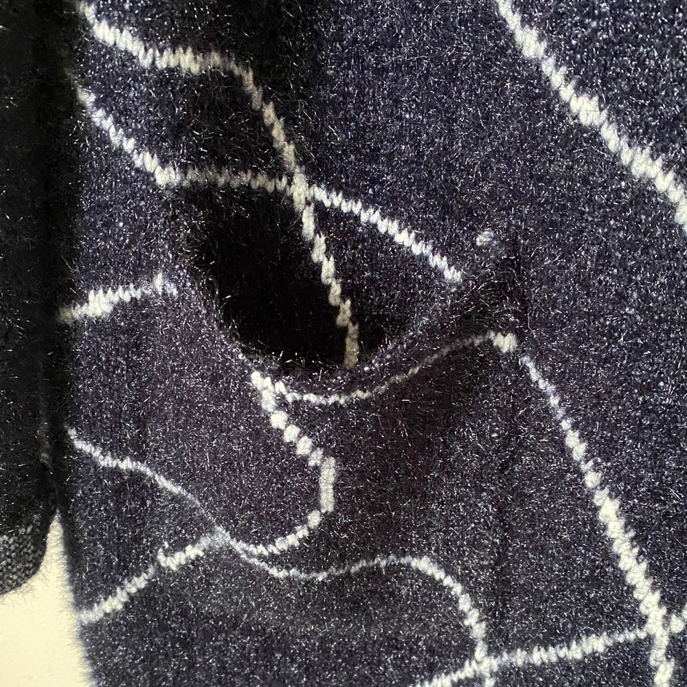 Picadilly Fashion Navy and White Teddy Jacket - Picture 3 of 6